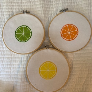 Citrus Slice Cross Stitch Pattern, PDF Download