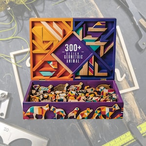 300 Geometric Animal  Gift dxf files | SVG | CNC Files | Engraving SVG Design