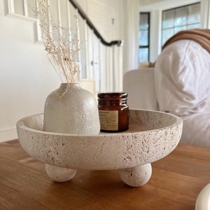 Travertine Bowl with three legs