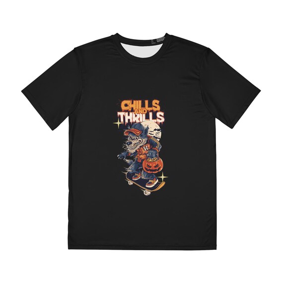 Spooky Skateboard Tee, Men's Halloween T-Shirt, Unisex Graphic Shirt, Chills and Thrills Apparel, Perfect for Fall Festivities