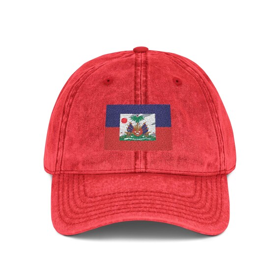 Haitian Flag Vintage Cap, Embroidered Baseball Hat, Summer Fashion, Gift for Him/Her, Casual Wear, Travel Accessory
