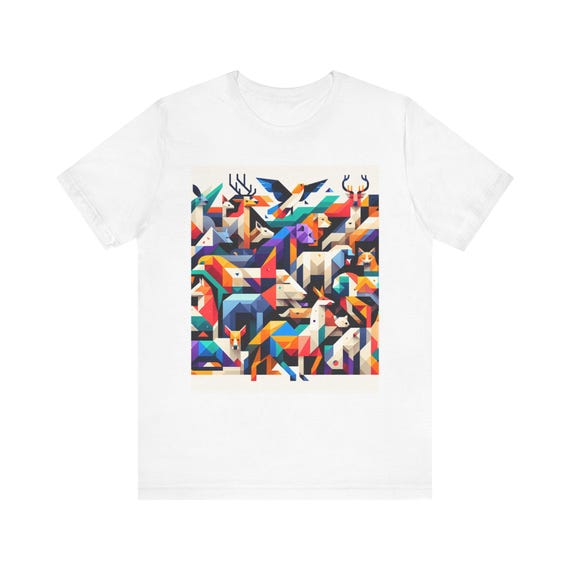 Colorful Animal Art Unisex Tee, Vibrant Wildlife T-shirt, Gift for Nature Lovers, Casual Wear, Eco-friendly Fashion