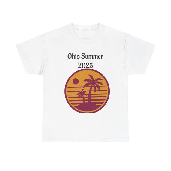 Ohio Summer 2025 Unisex Heavy Cotton Tee - Summer Vibes Shirt, Vacation Apparel, Beachwear, Outdoor Fun, Gift Idea