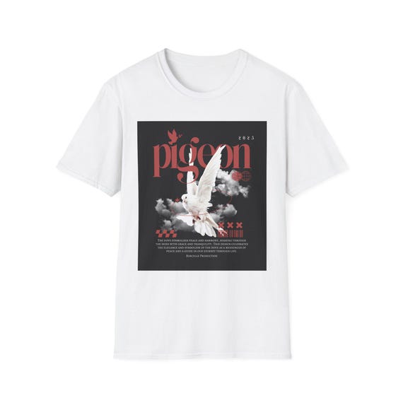 Pigeon Graphic T-Shirt - Unisex Softstyle Tee for Nature Lovers, Casual Wear, Gift Idea, Street Style, Birthday