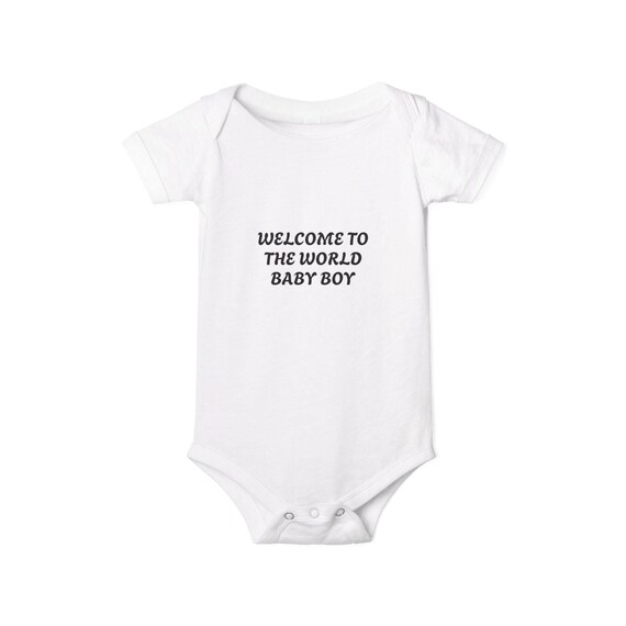 Welcome to the World Baby Boy One Piece, Infant Bodysuit, Newborn Gift, Baby Shower Outfit, First Birthday, Cute Baby Clothes