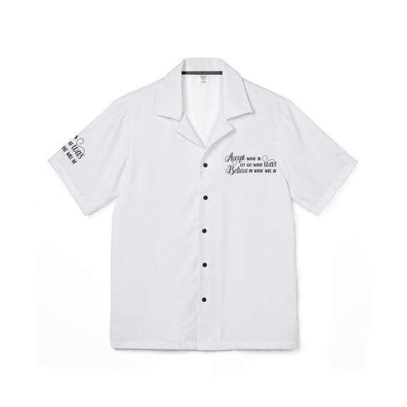 Copy of Men's Hawaiian Camp Shirt: Accept What Is, Beach Attire, Vacation Style, Summer Wardrobe, Chill Lifestyle