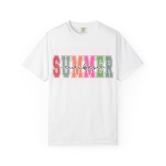 Summer Vibes Garment-Dyed T-shirt, Unisex Summer Tee, Casual Wear, Beach Outfit, Gift for Summer Lovers