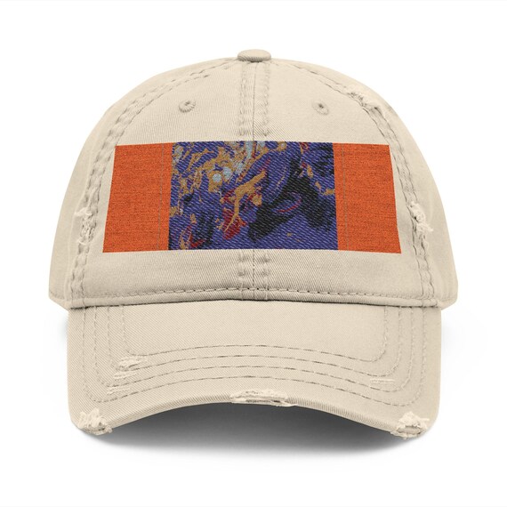 Distressed Embroidered Dad Hat, Casual Cap for Men, Gift for Dad, Vintage Style Hat, Adjustable Summer Accessory