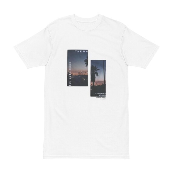Men's Heavyweight Tee with Sunset Design | Casual Summer Wear, Graphic Tee, Gift for Him, Beach Vibes, Streetwear Style