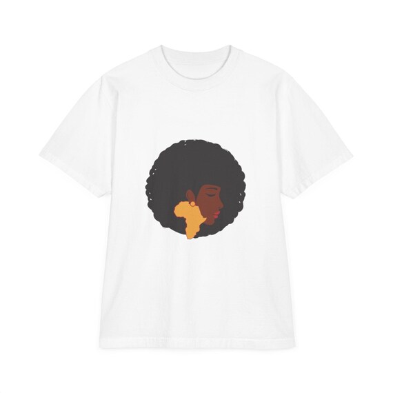 Unisex Afro Silhouette Graphic T-Shirt - Casual Wear, Gift for Culture Lovers, Statement Tee, All Occasions, Streetwear Fashion