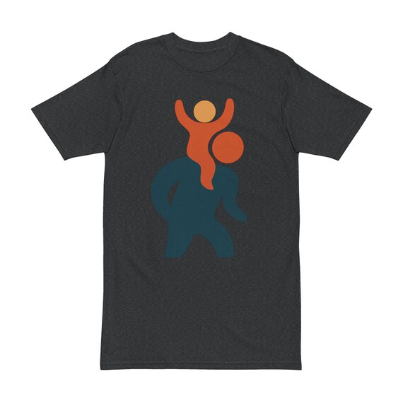 Men's Heavyweight Tee with Playful Design - Perfect Gift for Dads, Family Outings, Casual Wear, and Birthdays, Kid-Friendly, Cozy Style