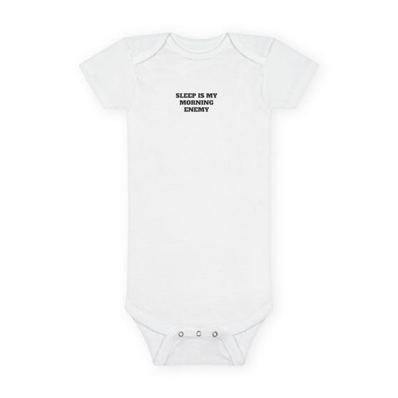 Organic Baby Bodysuit - "Sleep Is My Morning Enemy" Cute Infant Onesie, Perfect for Newborn Gifts, Baby Showers, Funny Baby Clothes, [...]