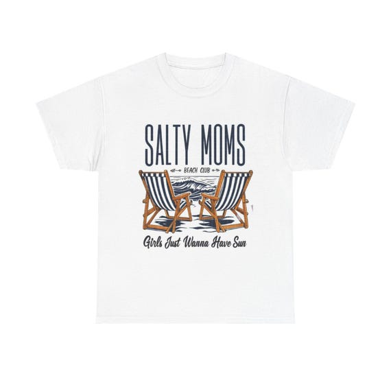 Salty Moms Tee - Fun Summer Unisex Heavy Cotton T-Shirt, Beach Wear, Gift for Mom, Sunshine Vibe, Casual Everyday Wear