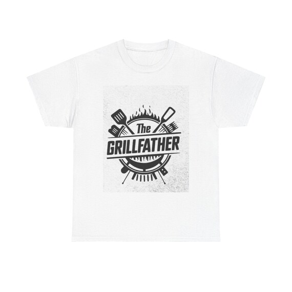 The Grillfather Unisex Heavy Cotton Tee, BBQ Shirt, Father's Day Gift, Grilling Apparel, Casual Wear, Cookout T-Shirt