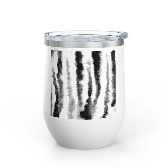 Metallic Striped Wine Tumbler, 12oz | Stylish Travel Mug, Perfect Gift for Wine Lovers, Weddings, Parties, Outdoor Events, & Home