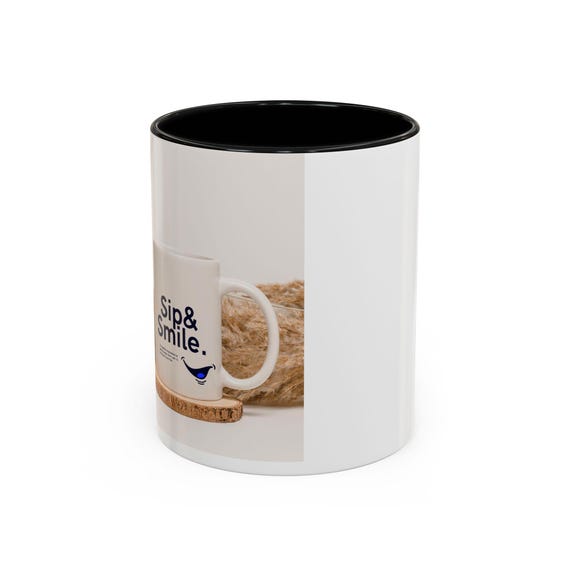 Sip & Smile Mug, Coffee Cup, Gift for Coffee Lovers, Fun Home Decor, Inspirational Drinkware, Birthdays Holidays