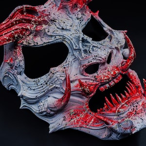 Hand-Painted Resin Oni Mask: Japanese Hannya Demon, Cosplay Art