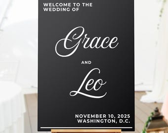 Minimalist Wedding Welcome Sign: Modern Entry Decor (PDF & JPEG Files)