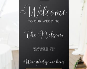 Minimalist Wedding Welcome Sign, Editable Welcome Sign Wedding, Wedding Signage, Welcome Wedding Sign Modern Large Wedding Entry Sign