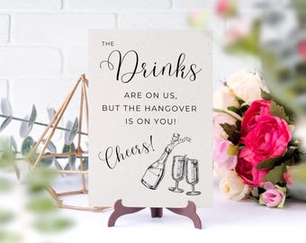 Funny Wedding Bar Sign, Editable Welcome Drinks Poster, Wedding Bar Signage, Welcome Wedding Sign Champagne Large Wedding Entry Sign