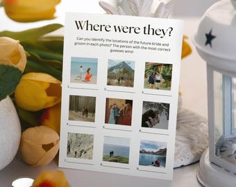 Where Were They Game, Bridal Shower Games, Engagement Party Games, Couples Shower Games, Wedding Shower Games, Bridal Shower Game Template
