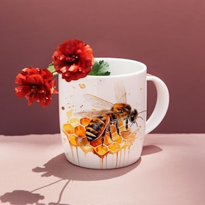 Personalisierte Kaffeetasse, Honigbiene Kaffeetasse, Bumble Bee Becher, Biene Liebhaber Geschenk, maßgeschneiderte Tasse für Männer Frauen, 11oz