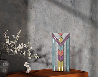 Art deco glas-in-loodpatroon, geometrisch muurdecor (digitale download)