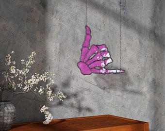 Skeleton Hand Stained Glass Pattern, DIY Art (Digital Download)
