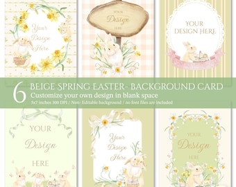 Easter bunny Card Templates, Watercolor spring Easter Background (Digital Download)