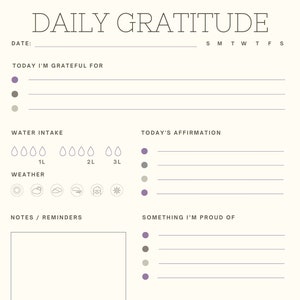 Daily Gratitude Journal, Downloadable and Printable Journal