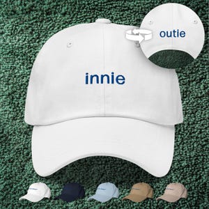Innie / Outie Vorne und hinten bestickte Dad-Cap | Ablösungshut | Abfertigung Geschenke | Abbruch Merch | Trennung Zitat | Lumon Merch