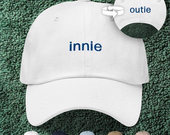 Innie / Outie Front-and-Back Embroidered Dad Cap | Severance Hat | Severance Gifts | Severance Merch | Severance Quote | Lumon Merch