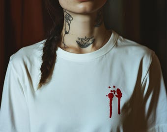 Vampire Bite Shirt | Embroidered T-Shirt | Horror T-Shirt | Gifts for Her | Gifts for Him | Dracula Shirt | Nosferatu Shirt | Halloween Gift
