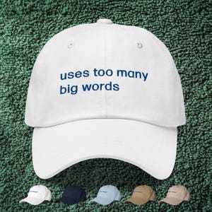 Uses Too Many Big Words Embroidered Dad Cap | Severance-Inspired Hat | Severance Gifts | Severance Merch | Severance Quote | Lumon Dad Cap