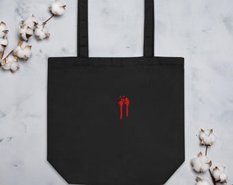 Vampire Bite Tote Bag | Embroidered Tote | Horror Tote | Gifts for Her | Gifts for Him | Dracula Tote | Nosferatu Tote | Halloween Gift |