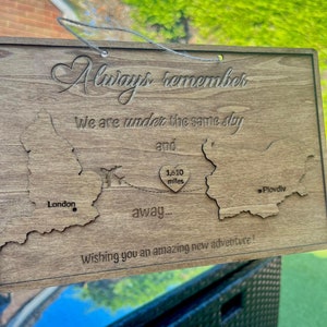 Carte postale personnalisée de départ, Déménagement à des kilomètres, Retour dans son pays d'origine, Couple longue distance, Amitié, Vous me manquez, Cadeau message personnalisé