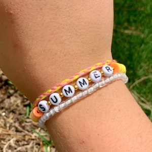 Orange/Yellow Clay Bead Bracelet Summer Set