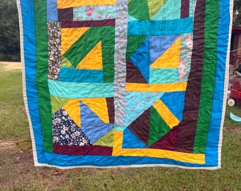 Handcrafted  Cotton Quilt, Wall Hanging Tapestry (36x32) Gee’s Bend Quilt Gee’sBend  Quilter