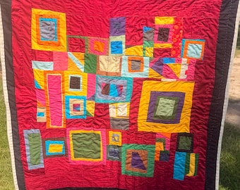 Handcrafted  Quilt,  Cotton Tapestry (32x37) gee’s bend quilter, boykin , wall hanger