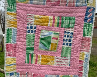 Handcrafted Butterfly Cotton Quilt, Wall Hanging Tapestry (26x28)
