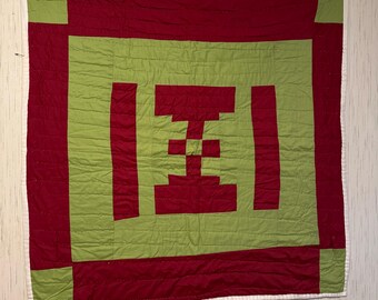 Handcrafted Cotton Wall Quilt, Handsewn Tapestry (37x38)
