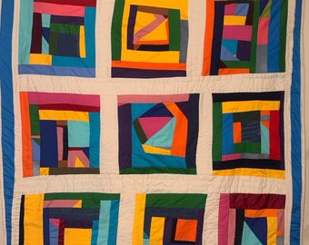 Handcrafted Gee's Bend Quilt, Cotton Wall Hanging Tapestry (58x53) gee’bend quilter
