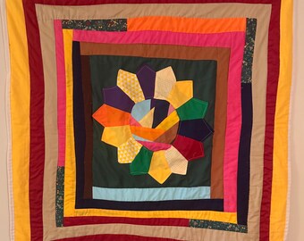 Handcrafted Cotton Quilt Wall Hanger, Handsewn Tapestry (40x41)Gee’s Bend Quilting