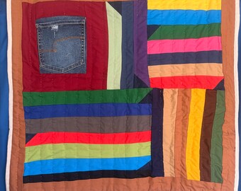 Handcrafted  Cotton Quilt, Wall Hanging Tapestry (25x27) Gee’s Bend Quilt Gee’sBend  Quilter