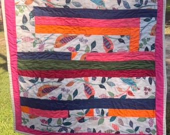 Hand-Sewn Cotton Geometric Wall Quilt (30x30), Gee's Bend Style Tapestry gee’s bend quilter Boykin