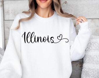 Illinois Sweatshirt | Illinois Hoodie | Illinois Tshirt | Cute Illinois Shirt, Womens Illinois Shirt, IL Sweatshirt, Illinois Shirt, Chicago