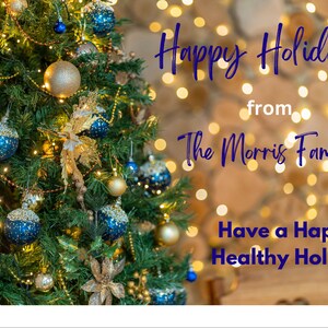 Happy Holidays Blue Tree