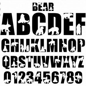 Bear Font Svg, Bear Letters Svg Png, Alphabet font Svg, Bear Alphabet Svg, Alphabet Svg, cricut font silhouette font procreate font