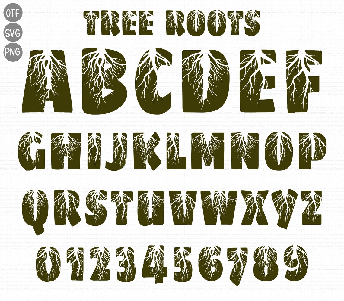 Tree Roots Font SVG, PNG: Unique Alphabet (cricut & Procreate) - Etsy