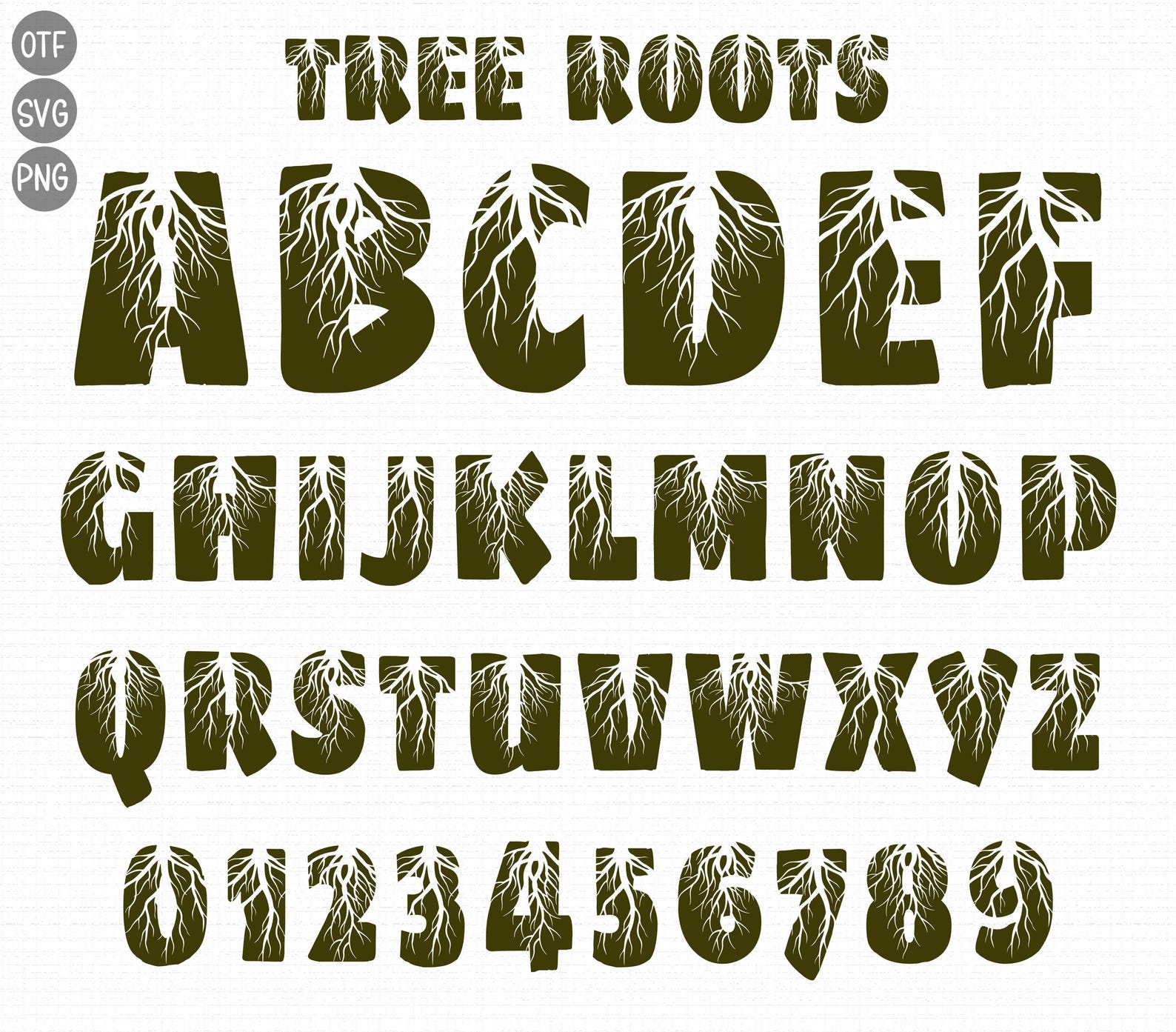 Tree Roots Font SVG, PNG: Unique Alphabet (cricut & Procreate) - Etsy